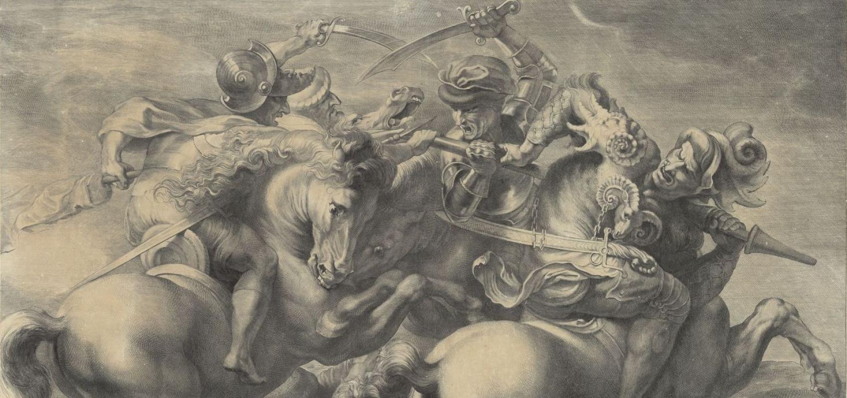 Gérard Edelinck d’après Pierre-Paul Rubens, "La Lutte pour l’étendard", détail - vers 1660 - BnF, dép. Estampes et photographie