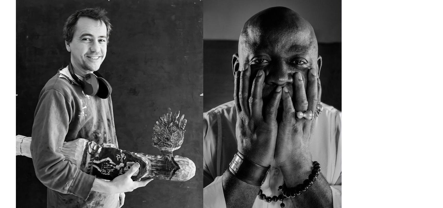 Portraits de Damien Deroubaix et Barthélémy Toguo  - 2015 - © Valérie Archeno © Zacharie Ngnogue / © ADAGP, Paris, 2024