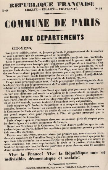 Affiche de la Commune de Paris